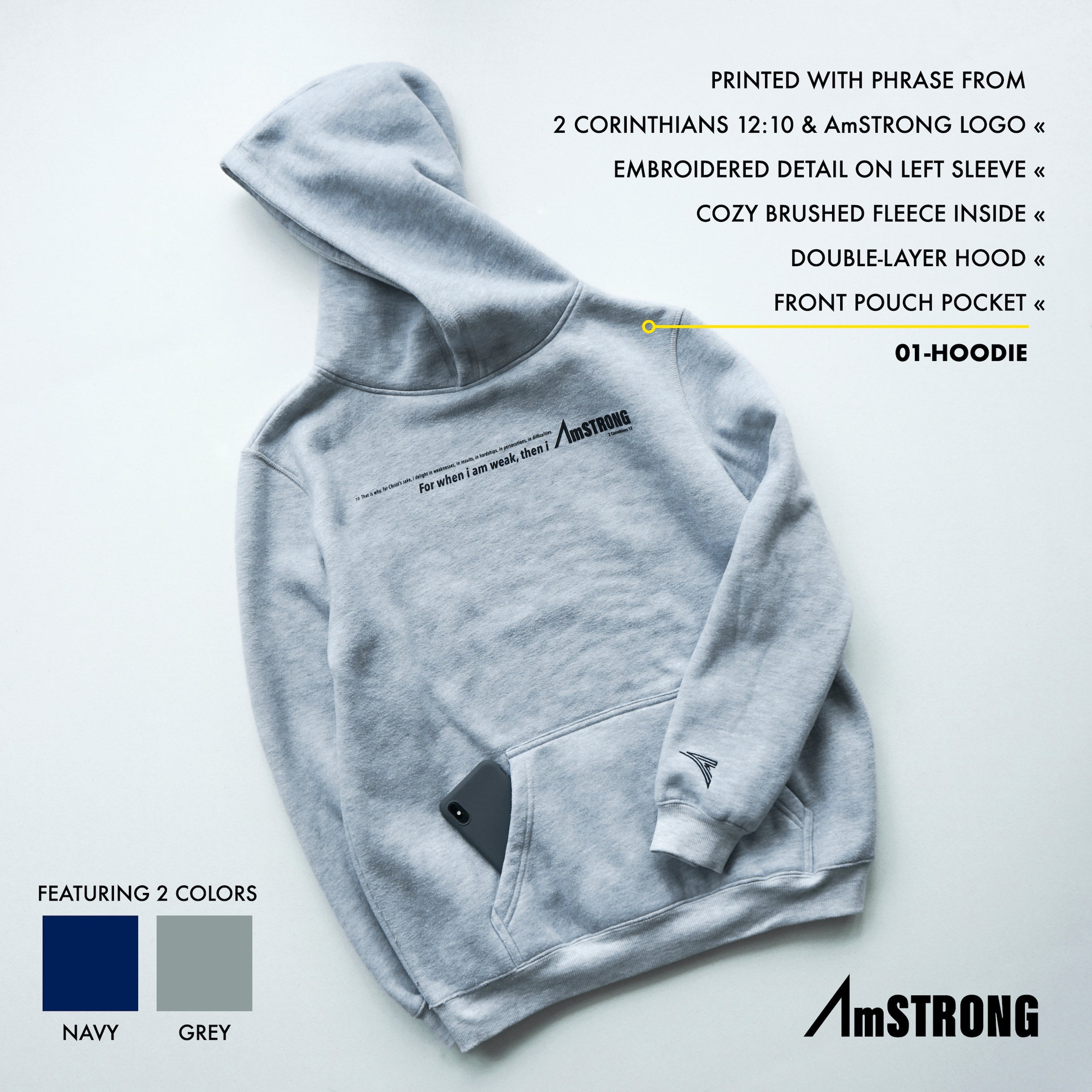 AmSTRONG | 01-HOODIE GREY