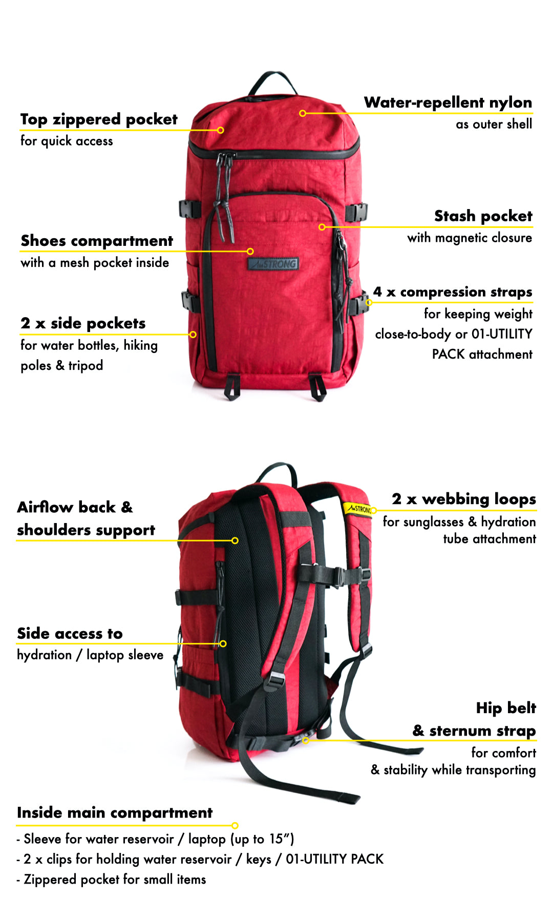 AmSTRONG | 01-RUCKSACK WE Maroon Red