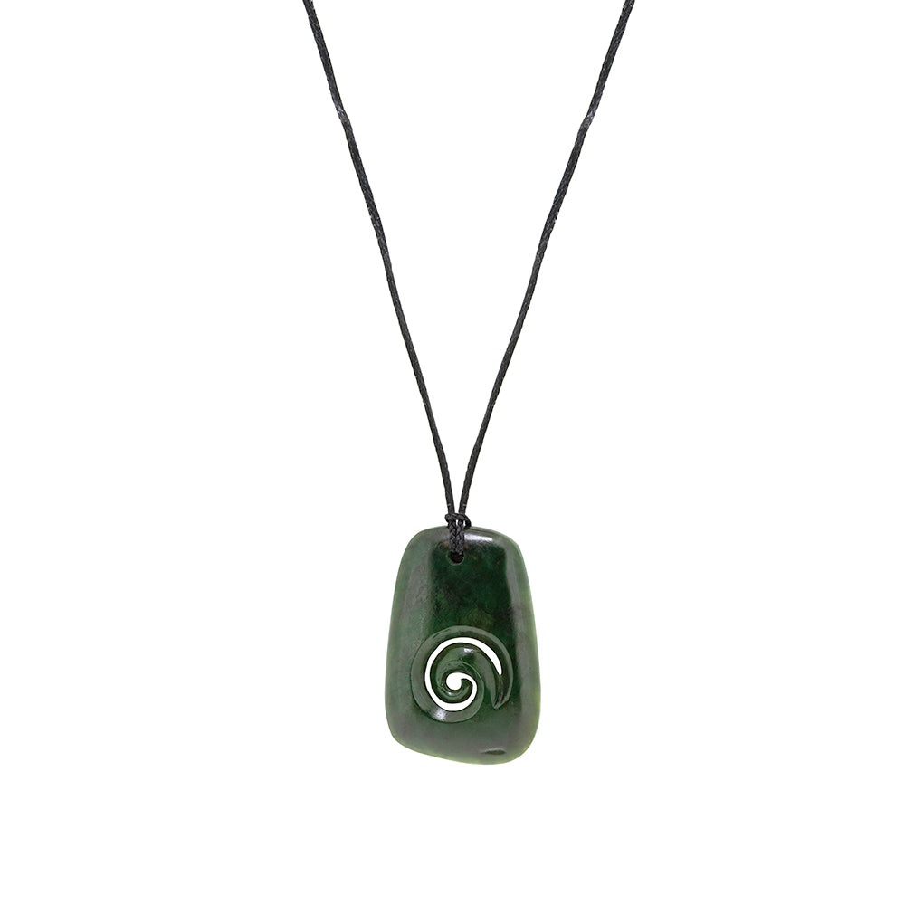 Greenstone Rock Koru Pendant | Silvermoon