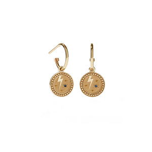 9ct Yellow Gold Amulet Earrings - Strength