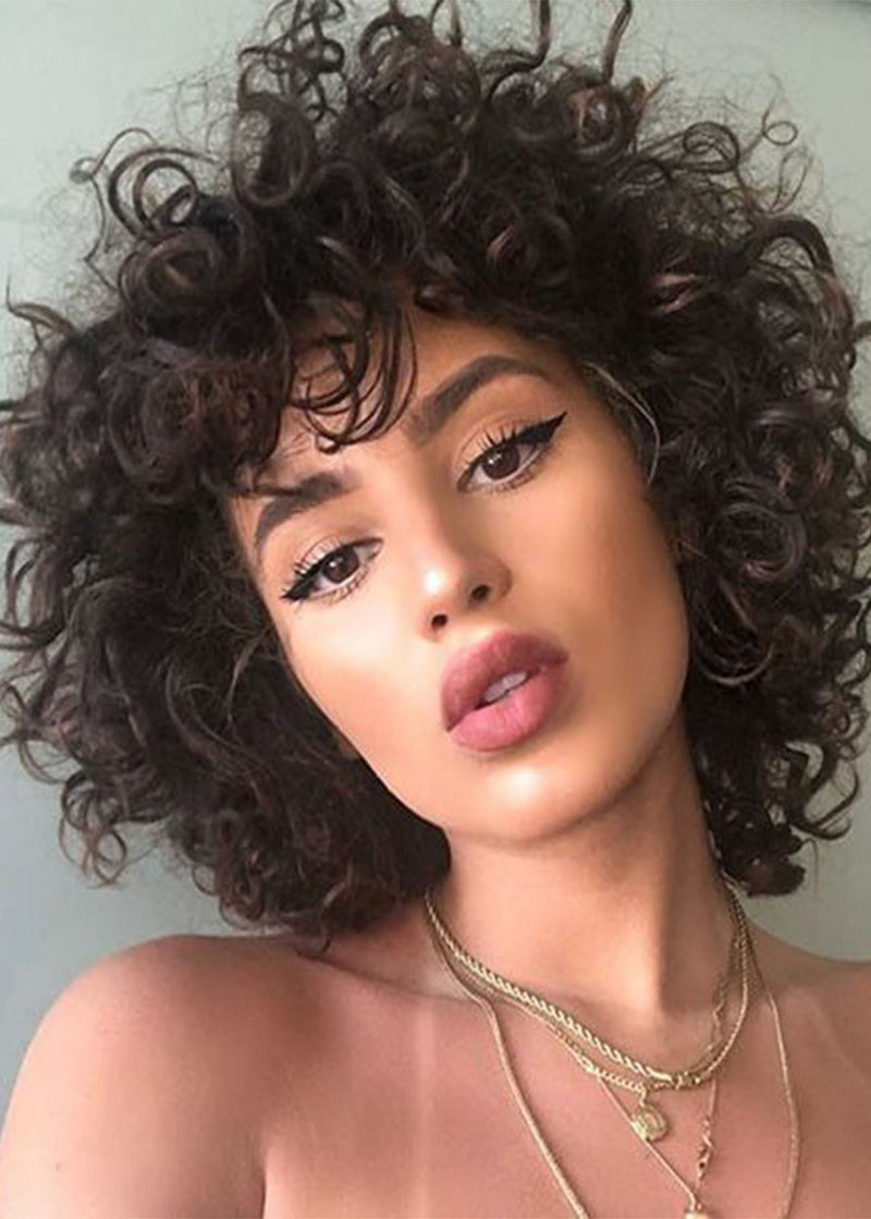 short curly real hair wigs