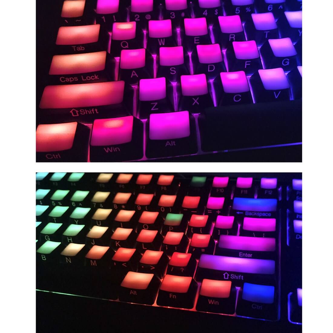 side printed backlit pbt keycaps