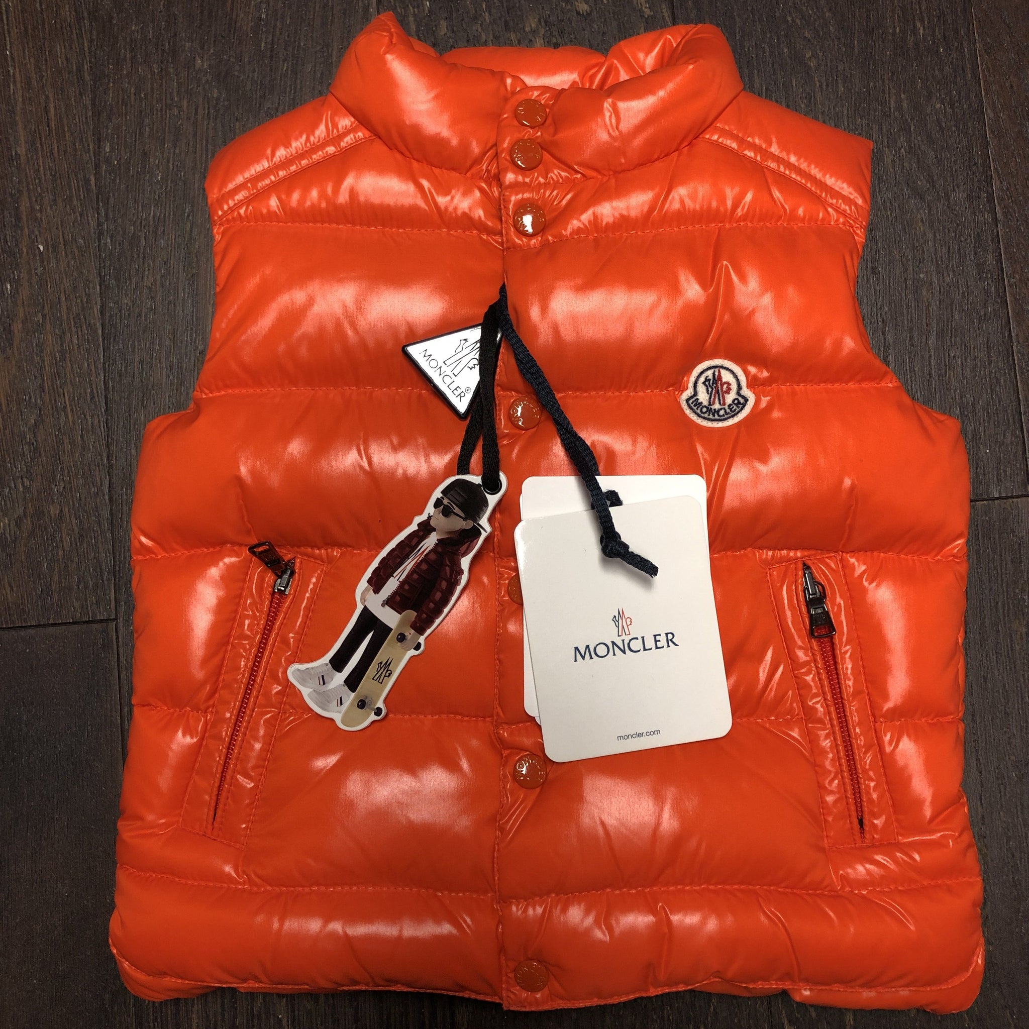 orange moncler coat