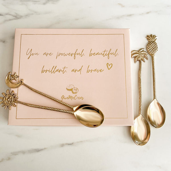 Brass Dessert Spoons - GiveMeCocos 