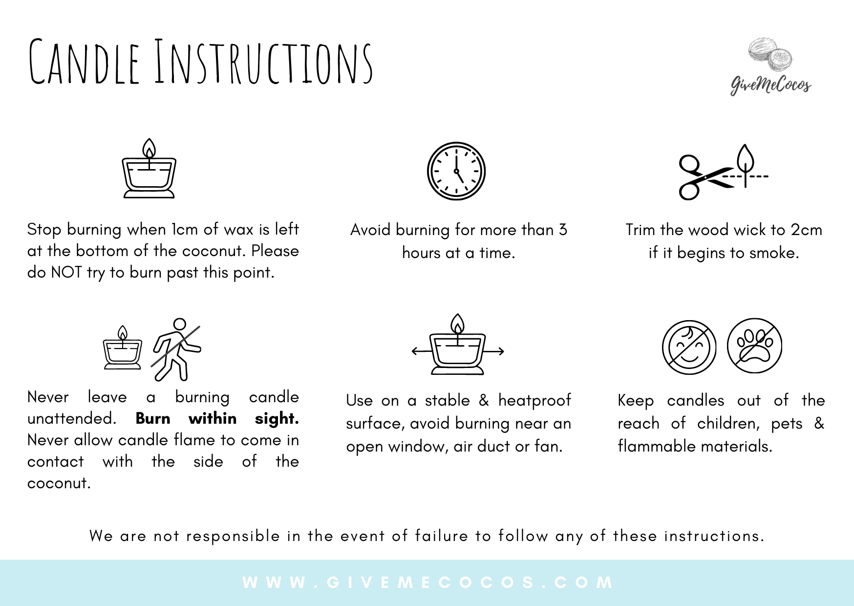 Candle Care Instructions - GiveMeCocos