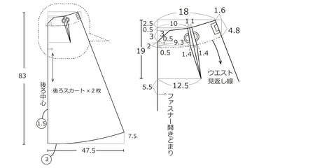 ●後ろスカート×2枚