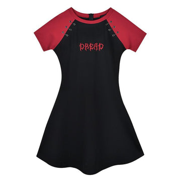 black and red t shirt dress