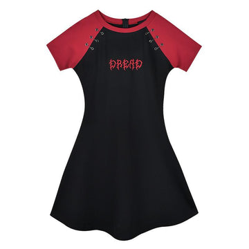 red and black t shirt dress