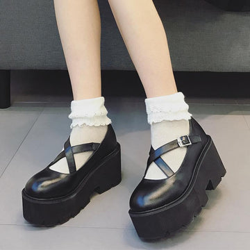 Mary Jane Shoes Platform Strap Buckle