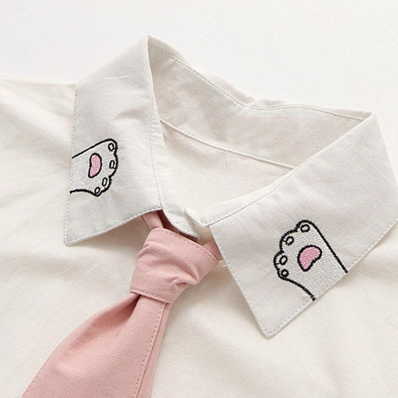 cat shirt collar and tie