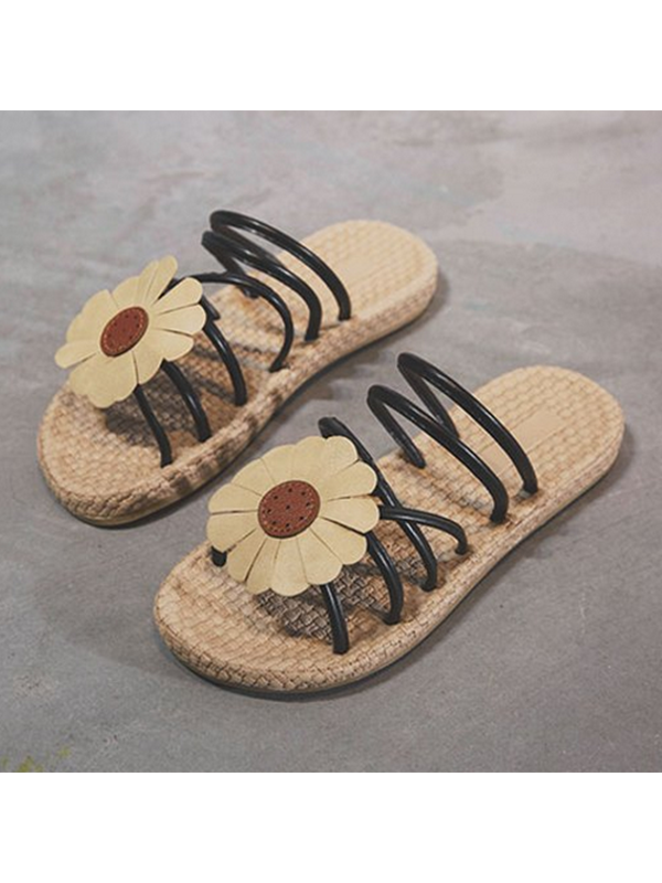 straw flip flops