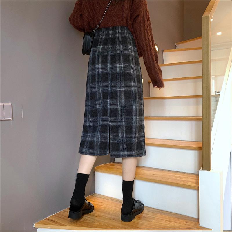 Plaid Vintage High Waist Skirt