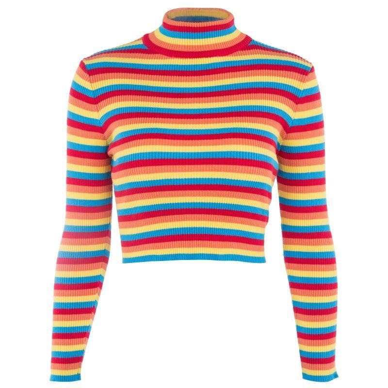 rainbow crop hoodie