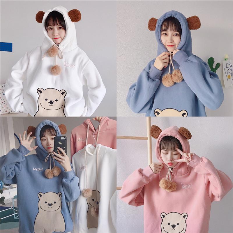 polar bear hoodie with ears