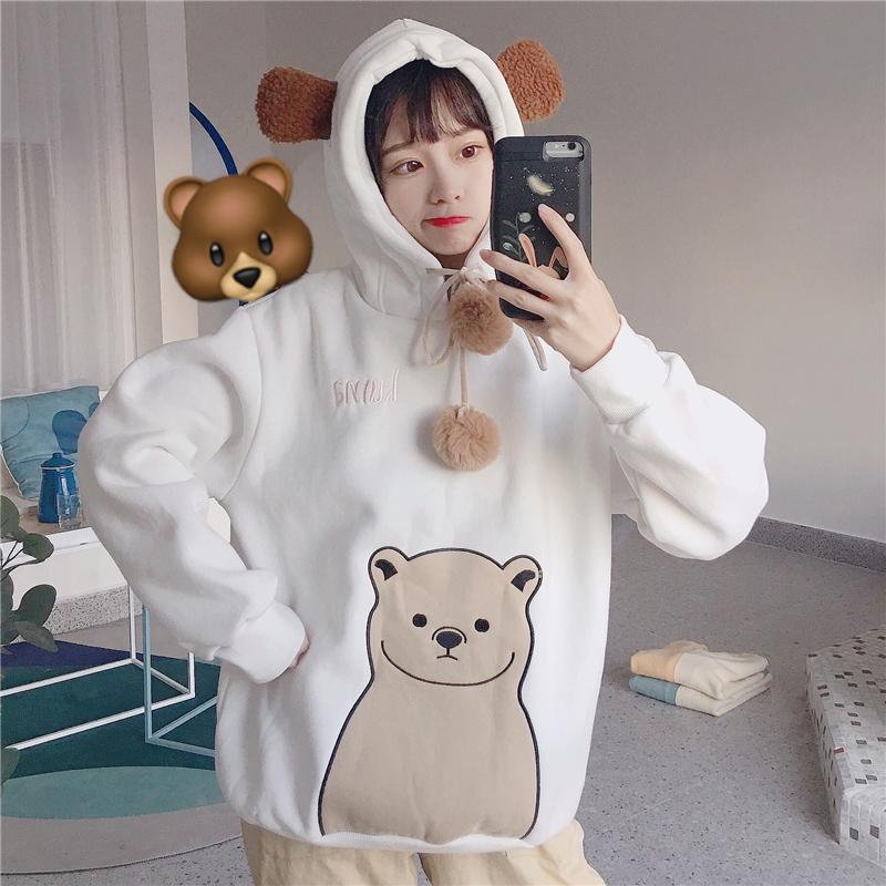 polar bear hoodie with ears