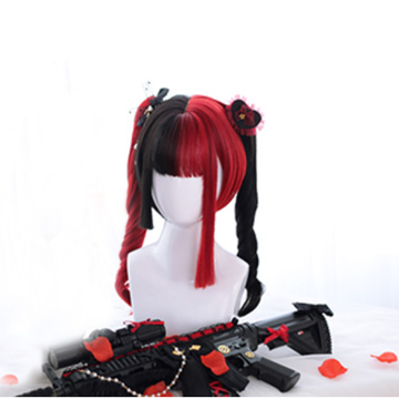 red black wig halloween