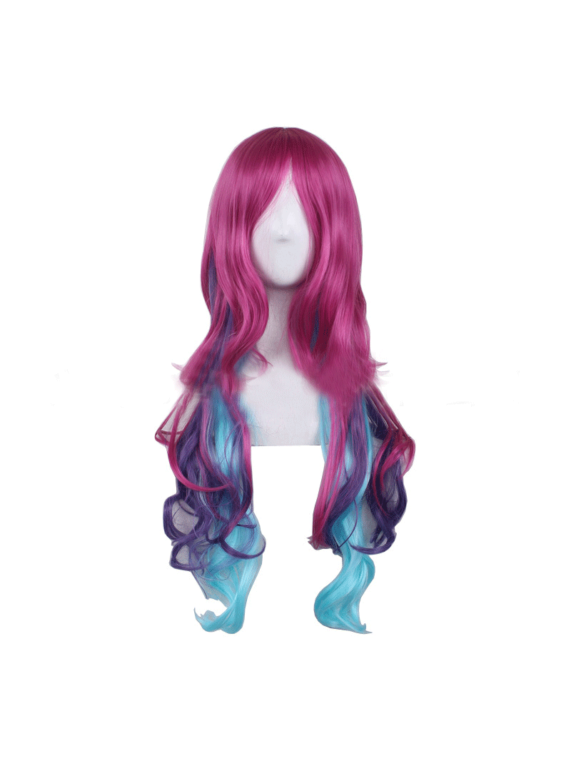 pink blue wig