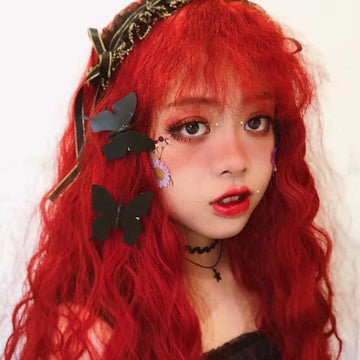 red long wig halloween