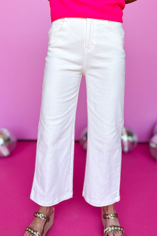 Load image into Gallery viewer, White High Rise Wide Leg Crop Jeans, summer jean, wide leg, crop detail, date night, must have, shop style your senses by mallory fitzsimmons

