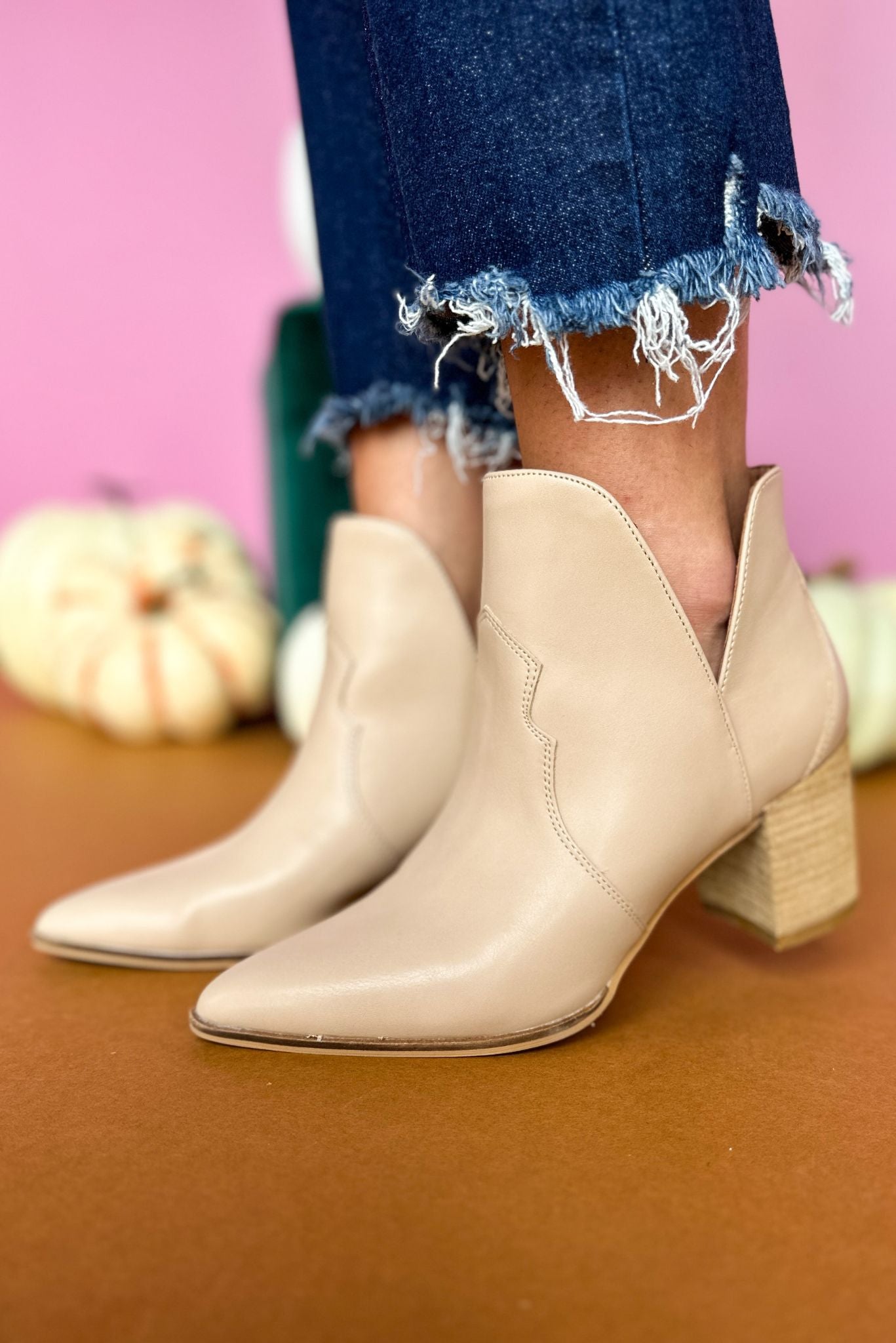 Taupe Side Slit Pull On Booties *FINAL SALE* – Shop Style Your Senses