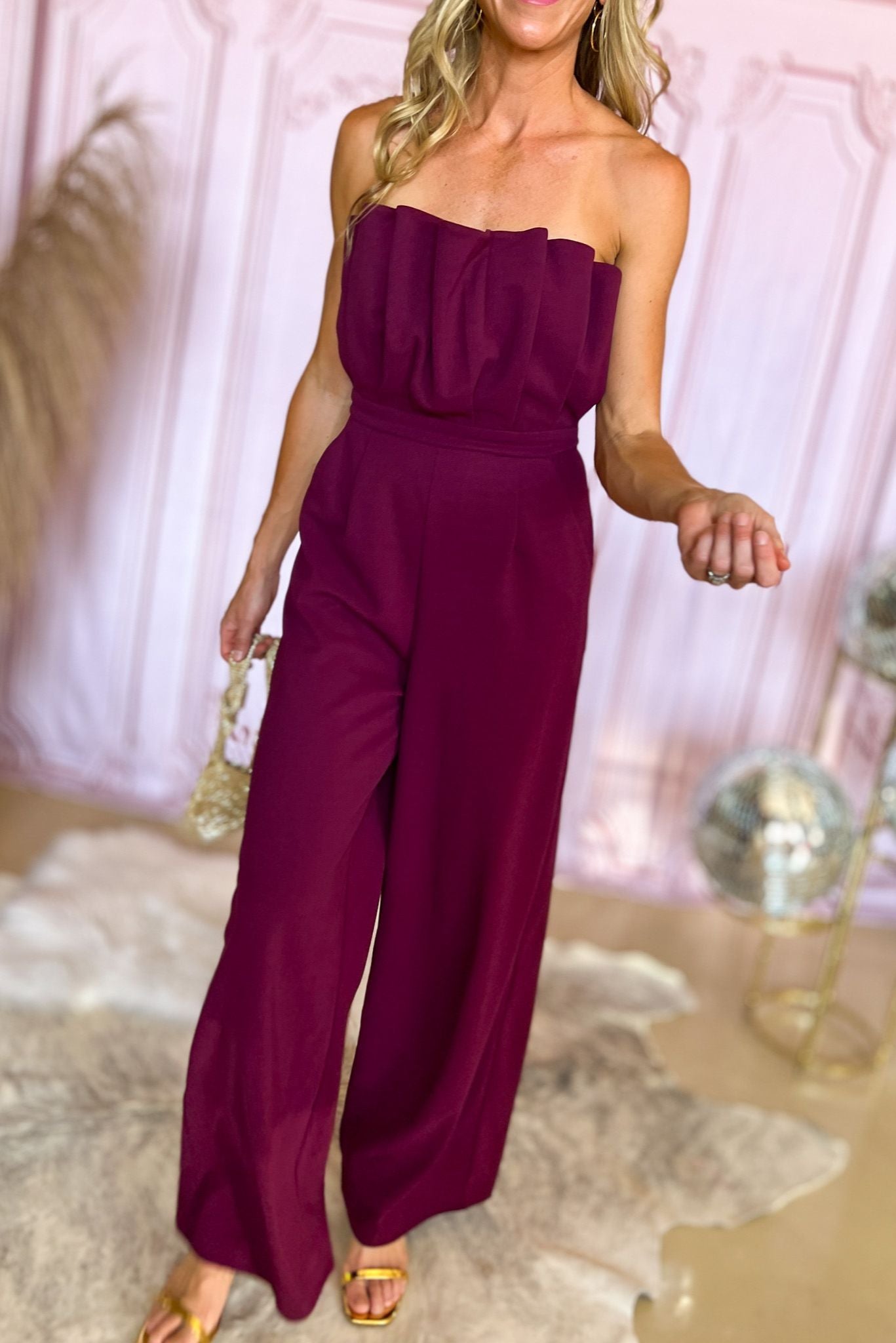 plum jumpsuit for wedding