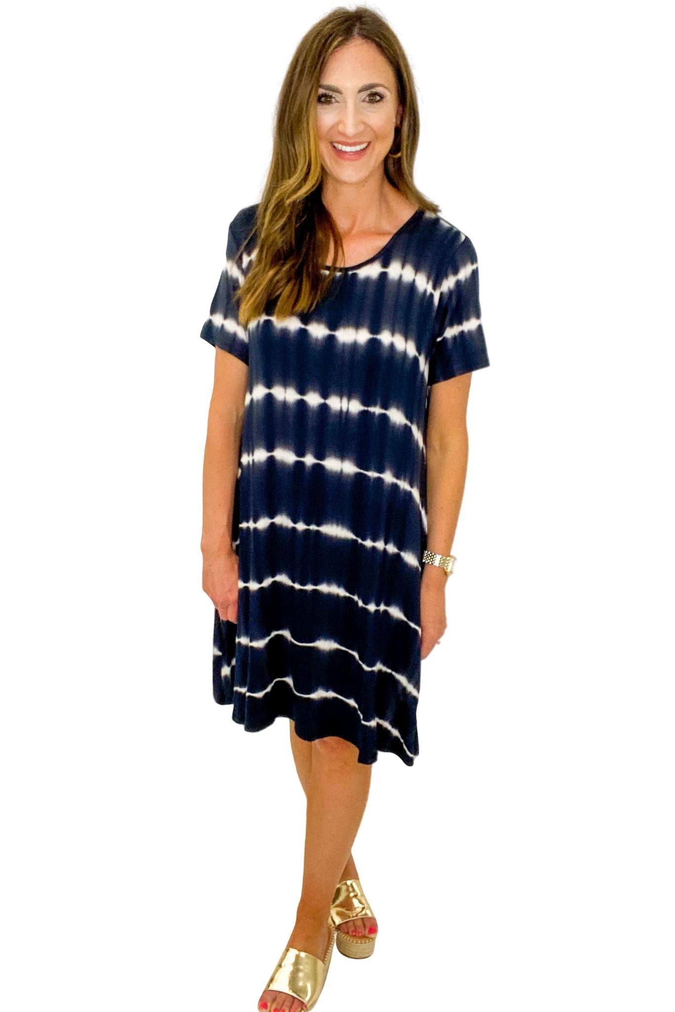 short sleeve tie dye dress