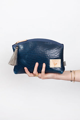 Blue Bison Leather Clutch