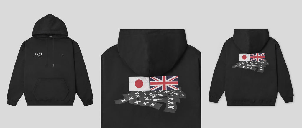 LÝFT × XXX LIMITED FLAG HOODIE - BLACK