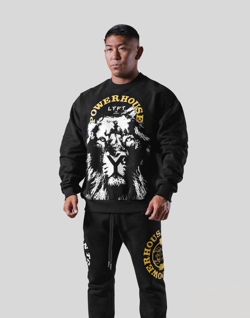 LÝFT × Power House Gym Lion Crewneck Sweat - Black