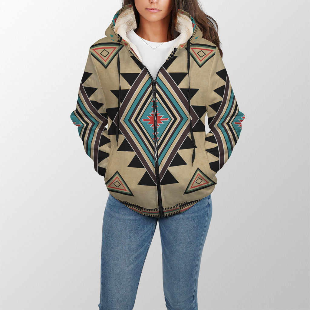 Southwest United Tribes Design Native American AOP Sherpa Hoodie ...