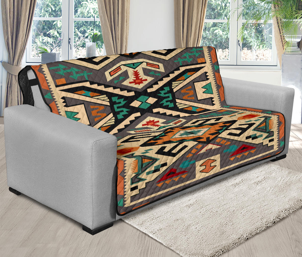 Orange Native Tribes Pattern Native American 70 Chair Sofa Protector ...