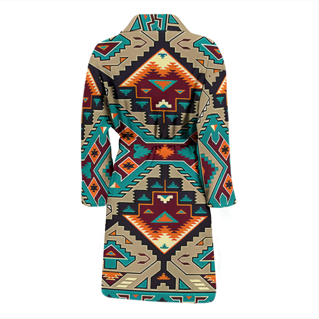 Tribe Blue Pattern Native American Men's Bath Robe – ProudThunderbird