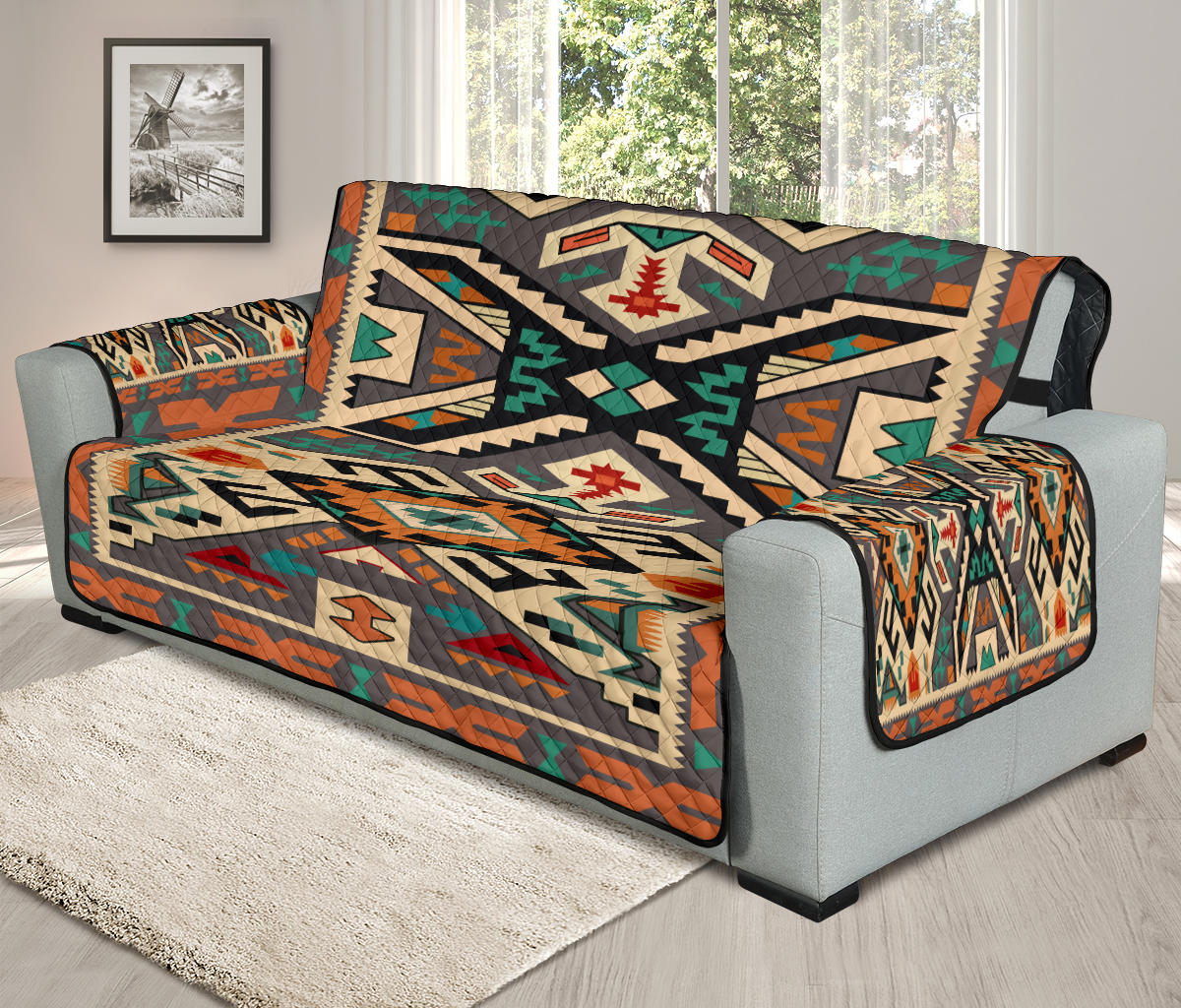 Orange Native Tribes Pattern Native American 78 Chair Sofa Protector ...