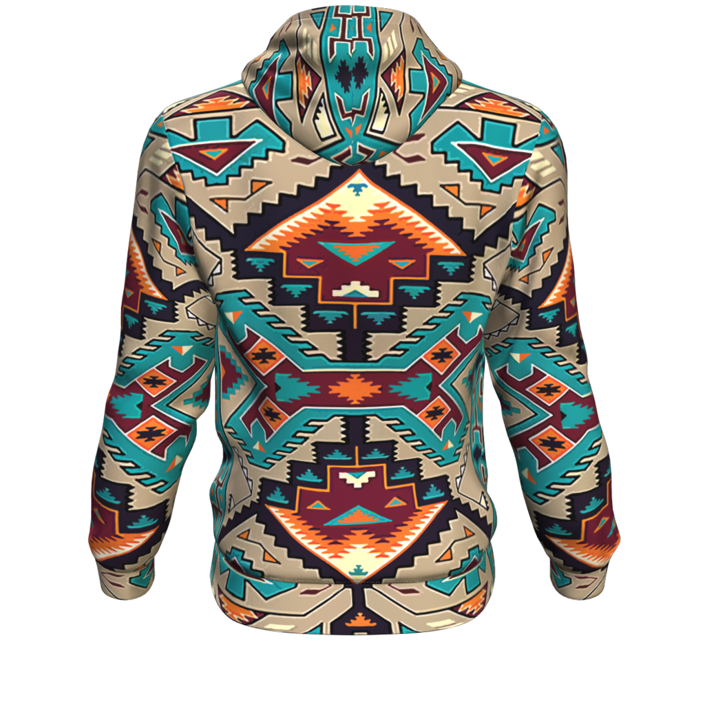 Native American Tribal Ethnic Pattern Blue 3D Pullover Hoodies ...