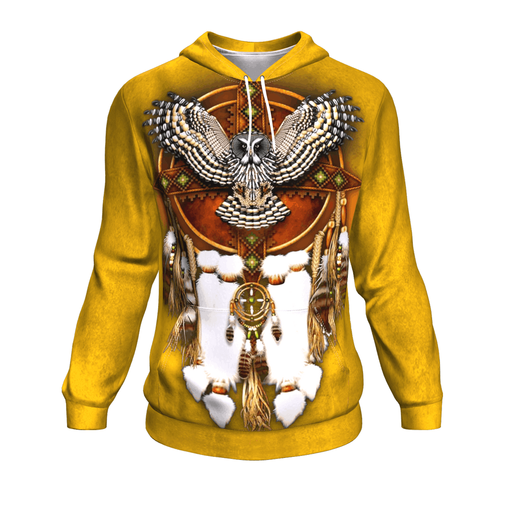 Download Yellow Owl Dreamcatcher Native American Design 3D Pullover ...