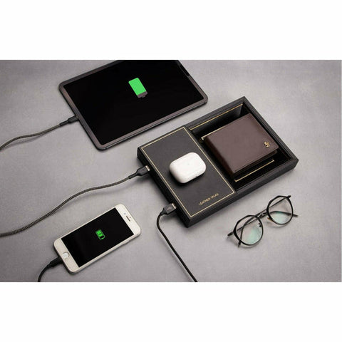 LT SMART VALET TRAY 2.0 WITH WIRELESS CHARGING AND POWER BANK 10000 MAH