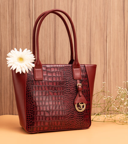 Elvis Designer Leather Tote Bag for Women | Genuine Croco Leather