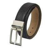 Premium Italian Rhombus Print Black Belt - Leather Talks 