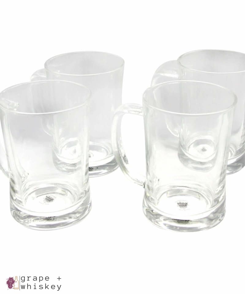 CREATIVELAND Barrel Glass Beer Mugs - Set of 4 Freezer Beer
