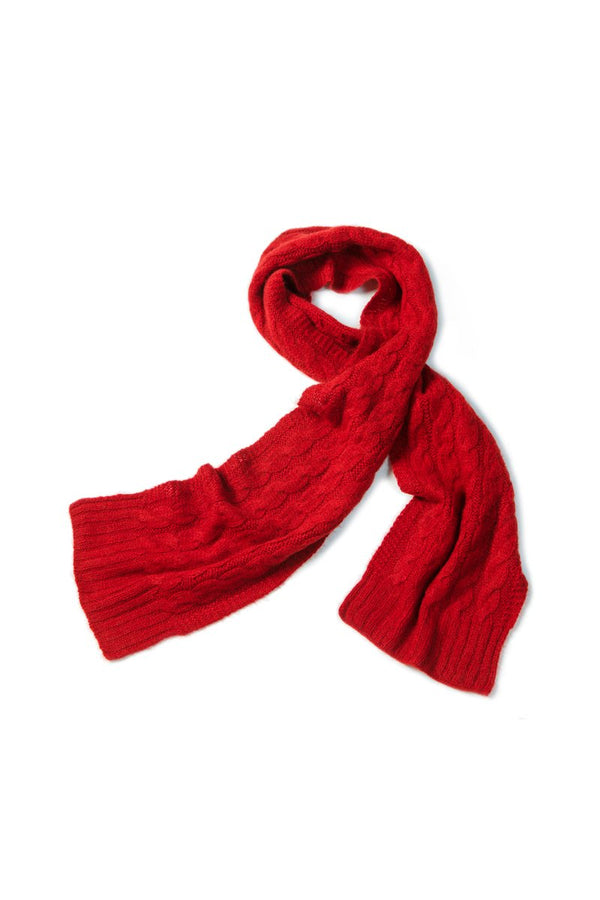 Qiviuk Cable scarf in red by Qiviuk Boutique