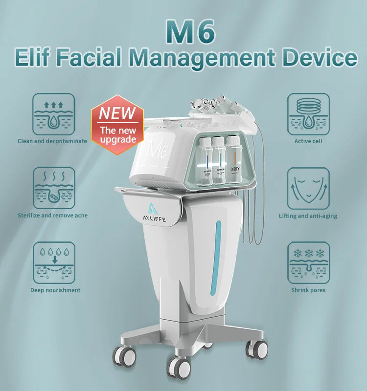 6-in-1 Facial Hydra Oxygen Microdermabrasion Machine for Deep Skin Cleaning & Rejuvenation | H2O2 Technology