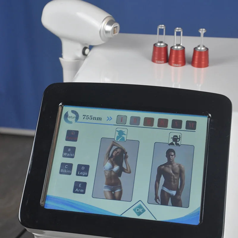 Urządzenie do usuwania włosów laserem diodowym 808 nm o długości fali 755 nm i 1064 nm, 1600 W Ice Platinum XL do wszystkich typów skóry