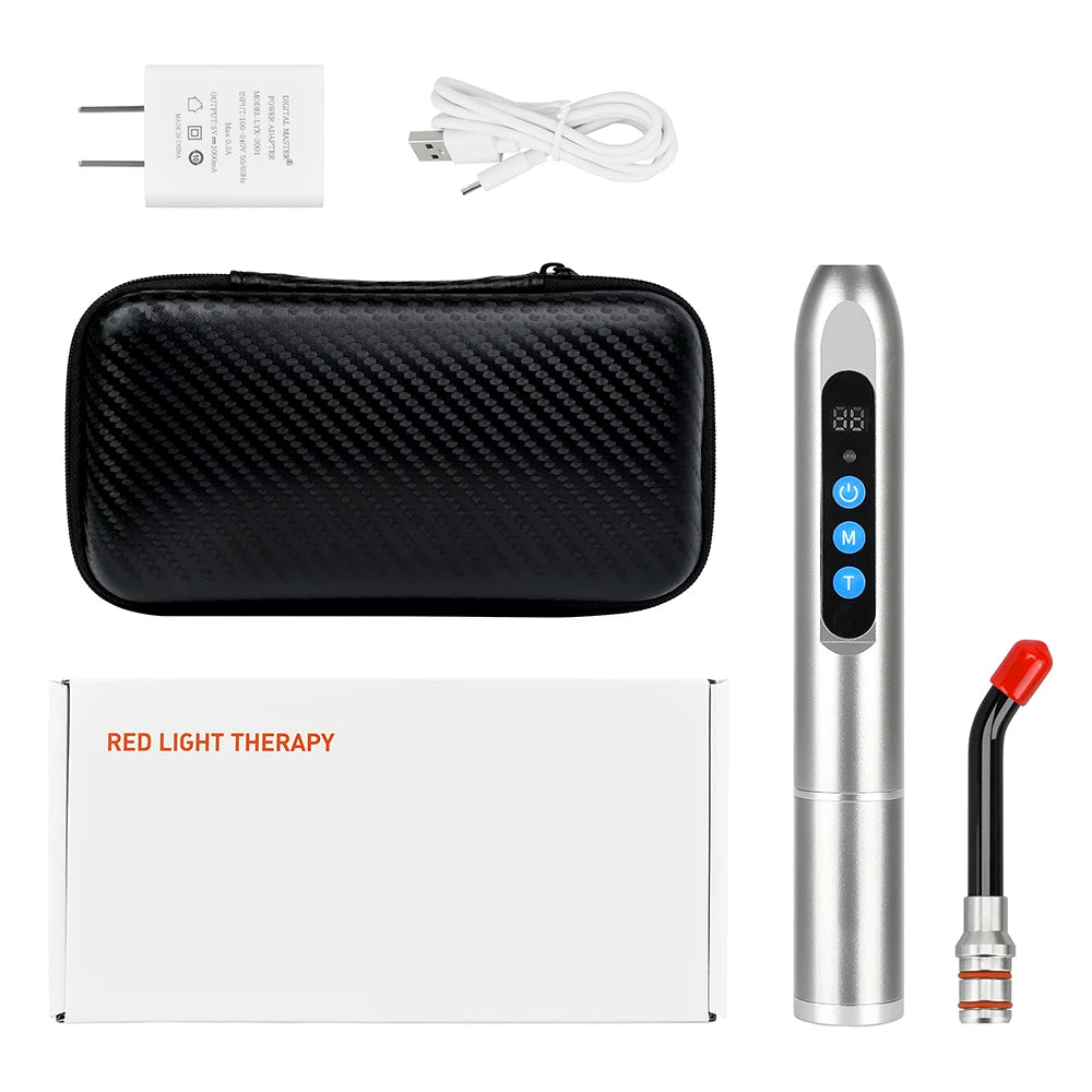 Bezprzewodowe urządzenie do terapii światłem czerwonym - dioda LED o podwójnej długości fali do leczenia opryszczki, aft i pielęgnacji skóry