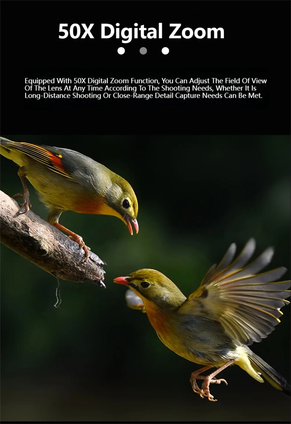 NVC200 500M Infrarood Nachtzicht Monoculair met 4K HD WIFI, 50X Zoom en 52MP Camera voor Kamperen en Buitenavonturen