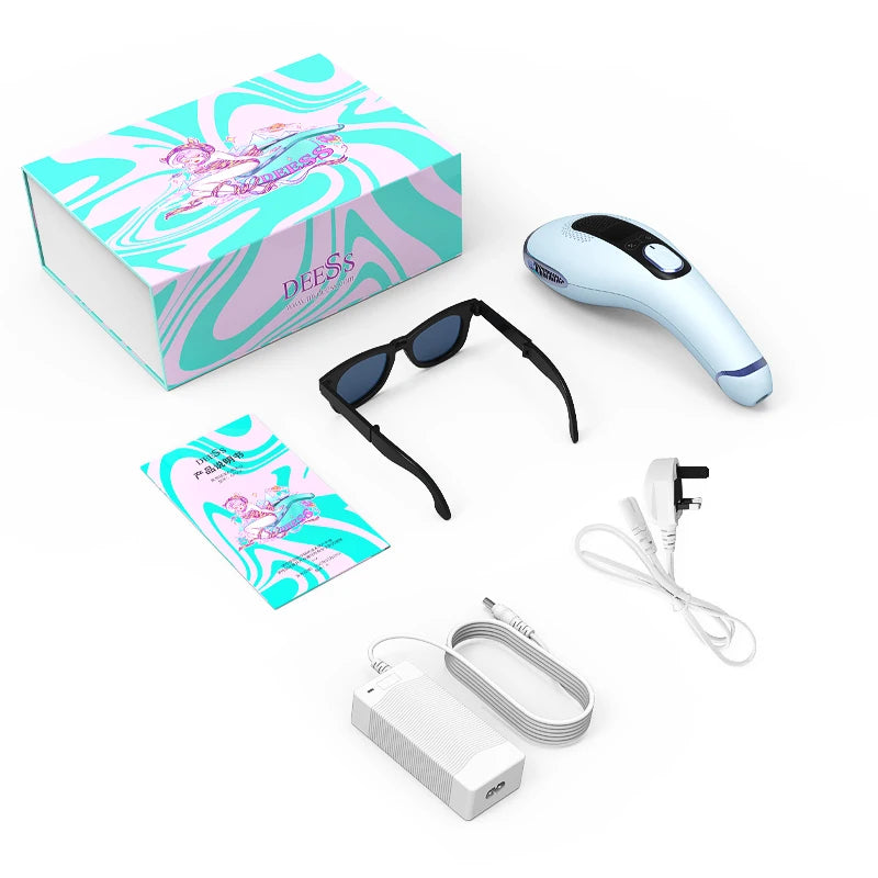 Deess GP592 Ice Cooling IPL Hair Removal System - 2-in-1 Home Use Device with Unlimited Shots & Permanent Flash Life