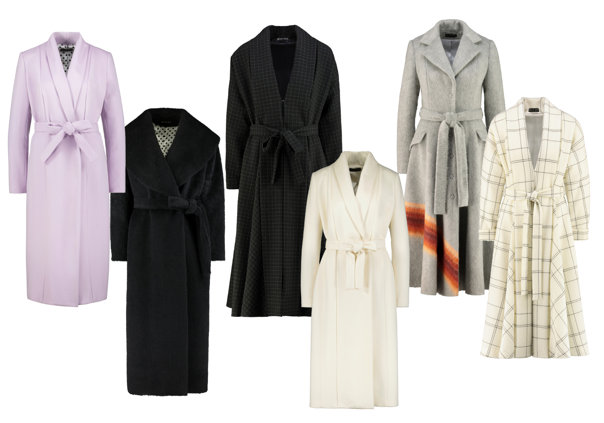 a selection of wool, alpaca, and casmere coats