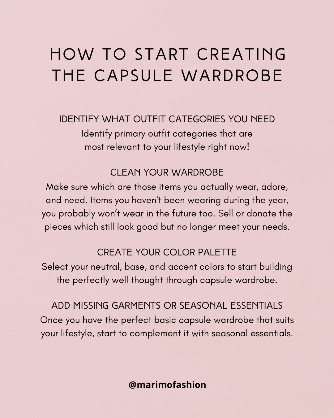 How to start creating the capsule wardrobe