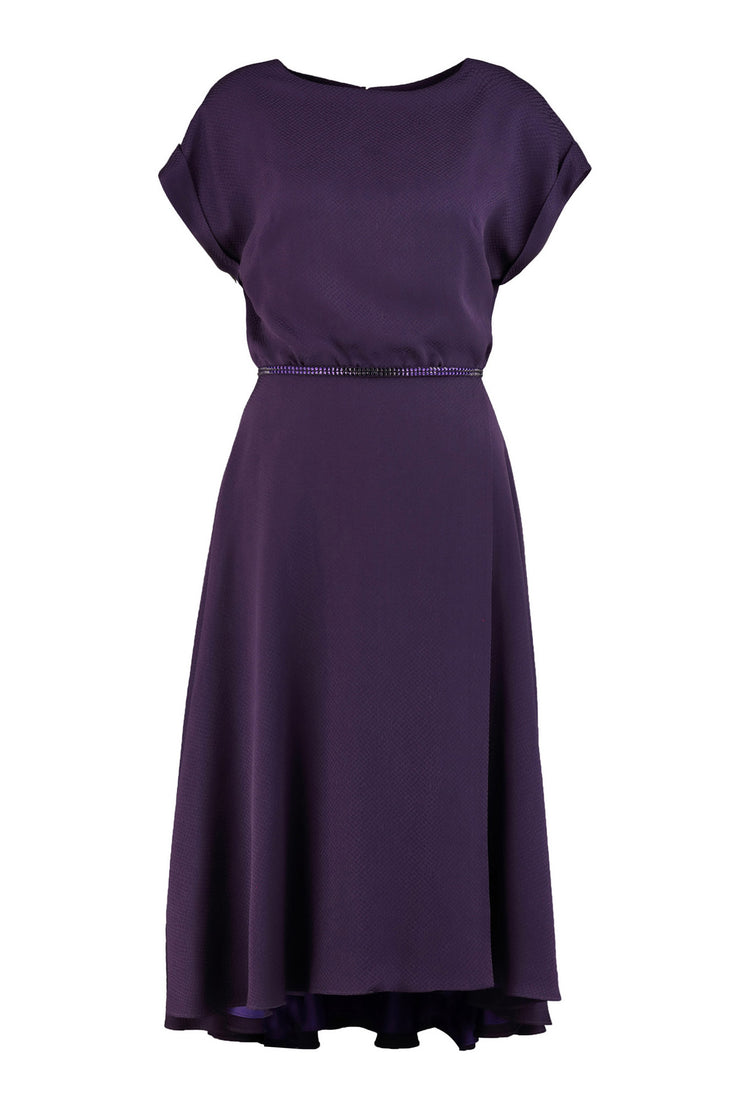 LEIBNITZIA PURPLE VELVET SILK DRESS WITH THE BELT – Marimo Fashion