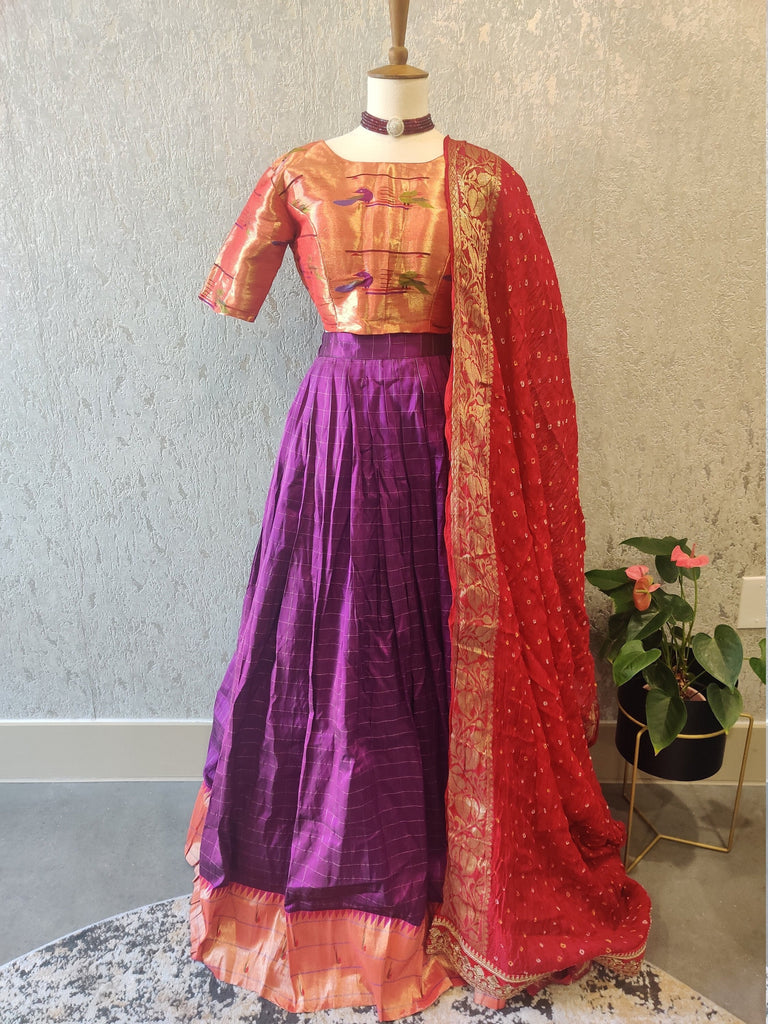 Paithani Lehenga Kids Lehenga Kids Crop Top Teens Lehenga Indian ...