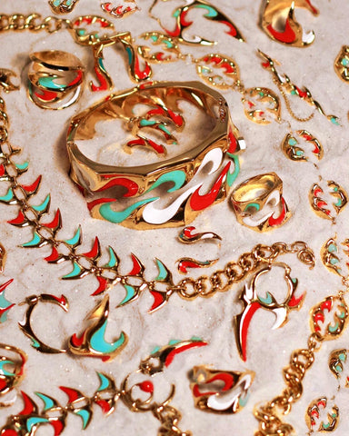 Summer punk gold enamel jewelry 